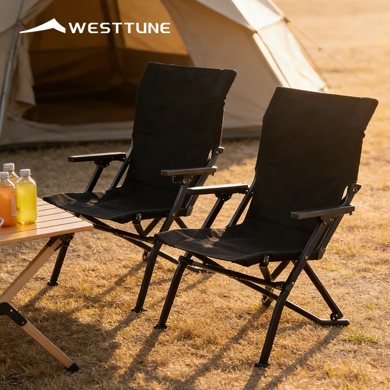 WESTTUNE Klappbarer Outdoor-Stuhl, tragbarer Liegestuhl mit hoher Rückenlehne, leichter Campingstuhl für Zuhause, Picknick, Gartenmöbel