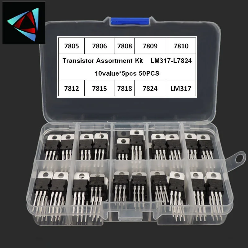 LM317T L7805 L7806 L7808 L7809 L7810 L7812 L7815 L7818 L7824 Transistor Sortiment Kit 10 wert * 5 stücke 50 stücke Spannung Regler Box Image