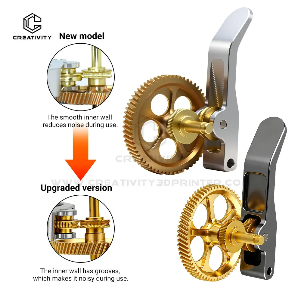 Upgrade des Ganzmetall-Extruder-Getriebesatzs für Bambu Lab A1/A1mini Claw Gear RNC Nano-beschichtetes Schrägverzahnung aus gehärtetem Stahl, verschleißfest Image