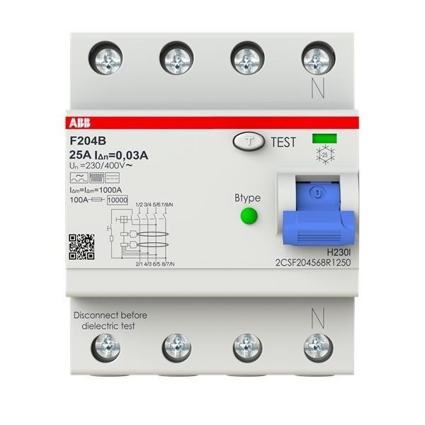 ABB Stotz S&J FI-Schutzschalter F204B-25/0,03-4TE 2CSF204568R1250 Image