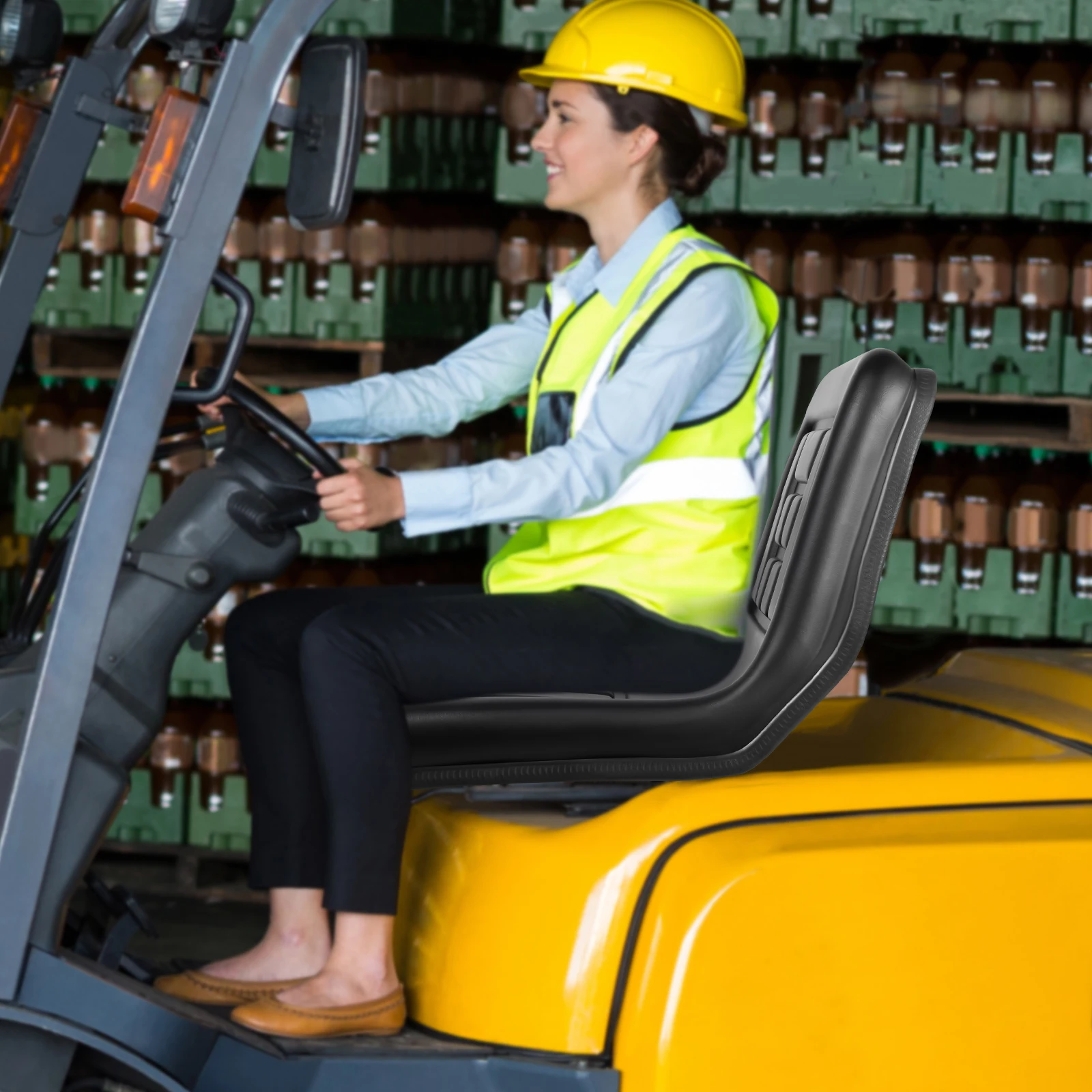 Hochwertiger ergonomischer Traktorsitz, verstärkte, vollflächige Eisenrückenlehne, hochelastischer Schwamm, Rücken- und Fortverstellbar Image