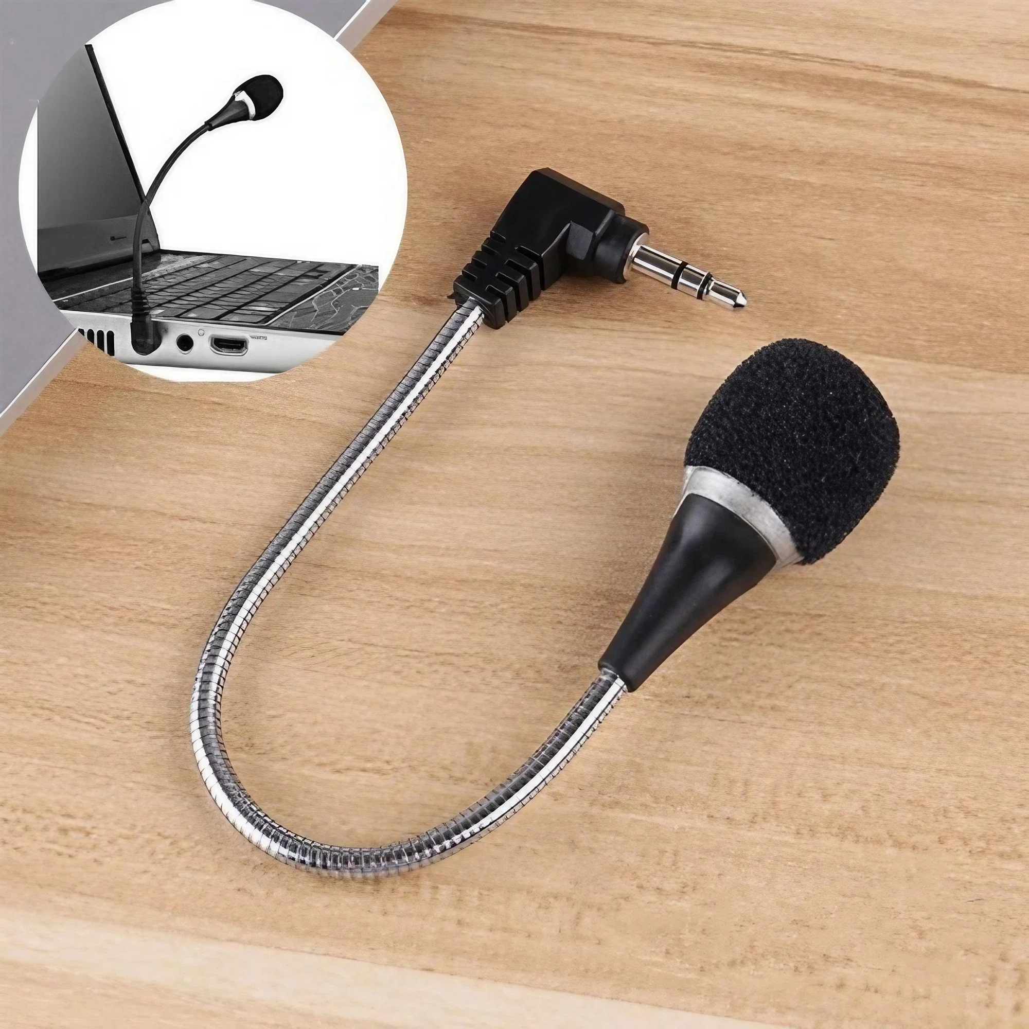 STONEGO Neues Notebook-Mikrofon, gedrehter Pol, K-Song-Tablet-Telefon, 3,5 mm Audio, externes Mikrofon Image