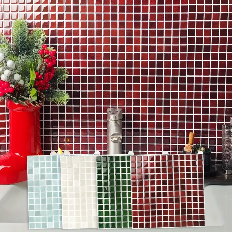 5 stücke Schälen und Aufkleben Mosaik Fliesen 3D DIY Keramik Wand Aufkleber Mehrere Farben Vinyl Tapete Für Backsplash RV Küche badezimmer