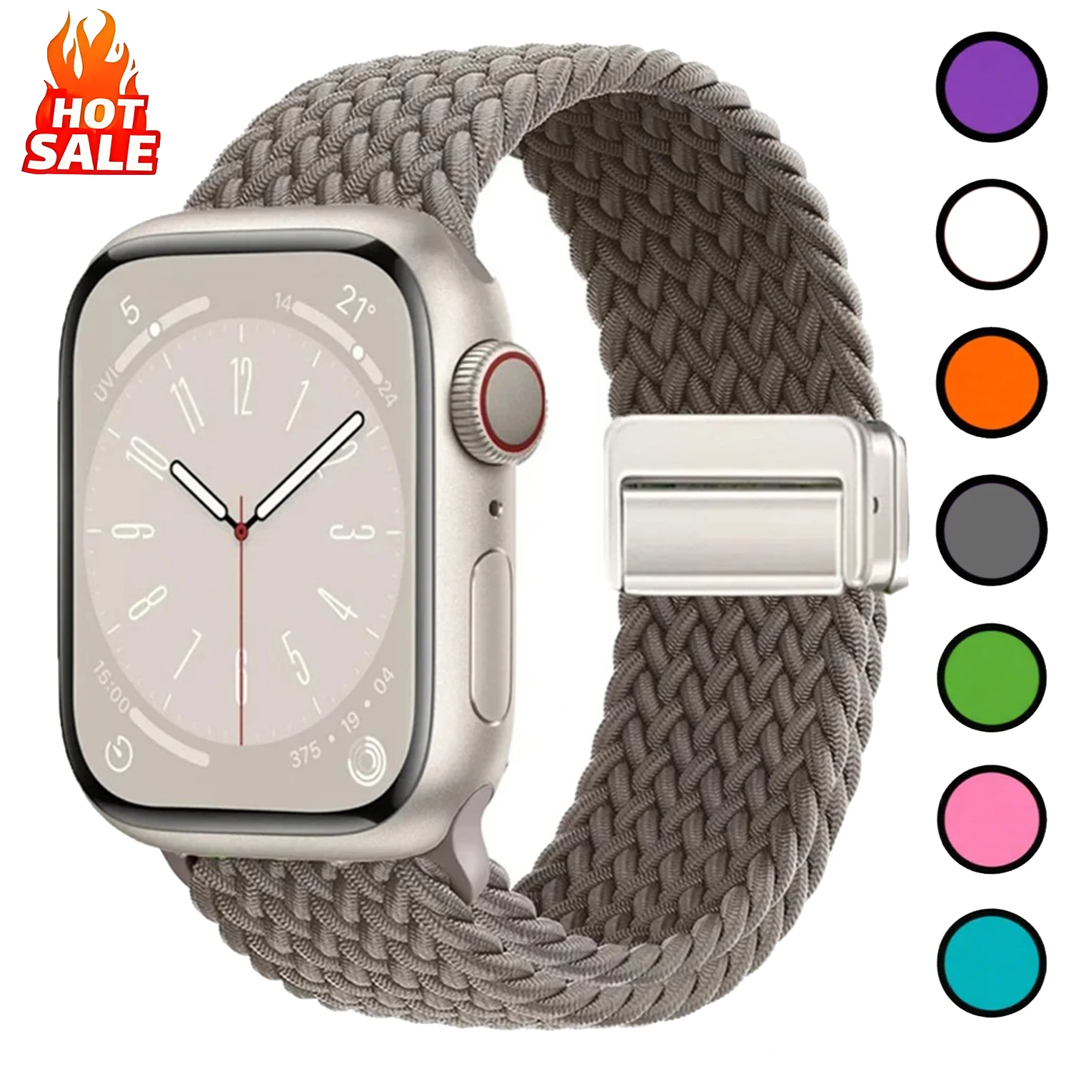 Geflochtenes Armband für Apple Watch Band 46 mm 45 mm 42 mm 41 mm 40–44 mm 49 mm Magnetarmband iWatch Serie 11/10/9/8 7 6 5 SE3-Ultra 3 Image