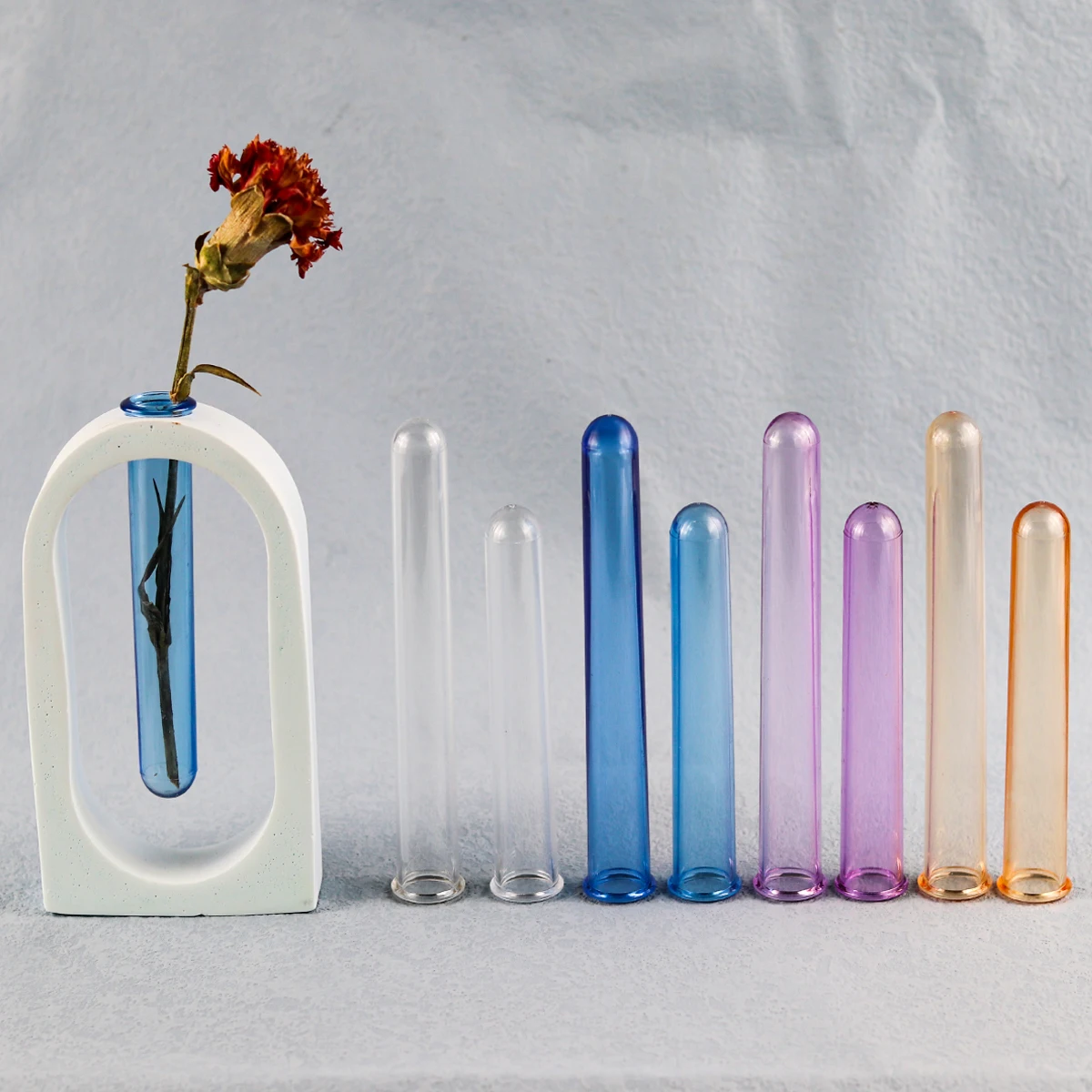 5 stücke Blumen Reagenzglas Vase Acryl Glas DIY Wohnkultur Gips Harz Klar Display-ständer Anlage Inkubator Für Hydrokultur herstellung Image