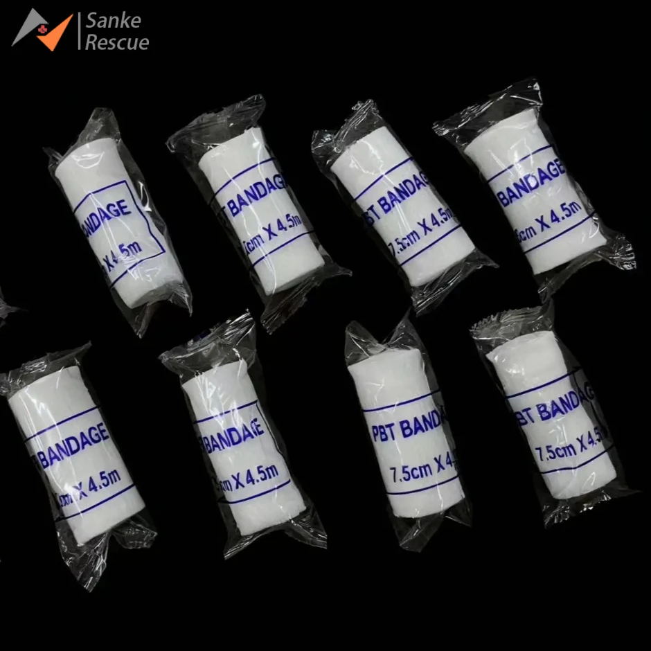 10 Stück elastische Bandagen, Baumwollkern, erste Hilfe, saugfähige Pads für Wundauflage, PBT, medizinisches Notfall-Sicherheitsschutz-Set Image