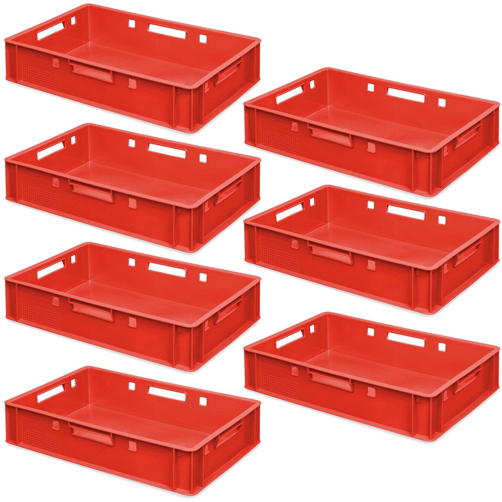 BRB 7 Fleischkästen / Euroboxen E1, LxBxH 600 x 400 x 125 mm, rot, lebensmittelecht Image