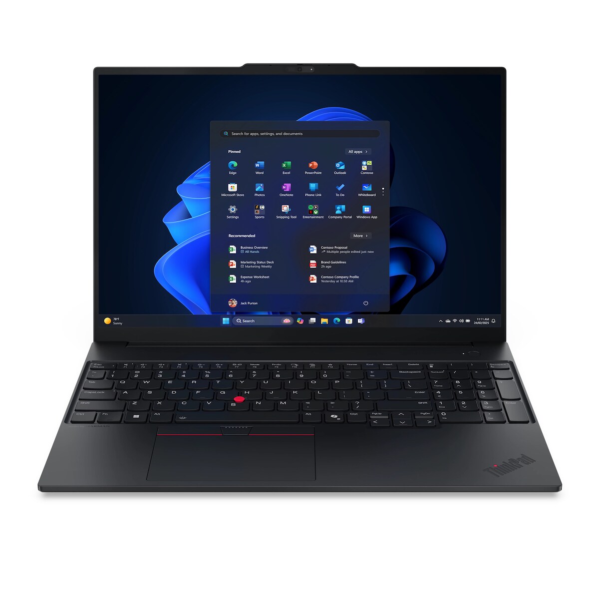 Lenovo ThinkPad E16 G3 (Black, 16" WUXGA, Intel® Core™ Ultra 7 255H, 128 GB RAM, 8 TB SSD) mit Windows 11 Pro & Office 2024 Pro Image