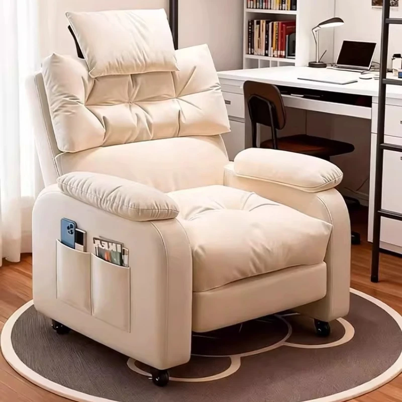 Komfortabler Ergonomischer Schreibtischstuhl Rollender Entspannungs-Bürostuhl Moderner Sofa-Gaming-Stuhl Weißer Relaxsessel Poltrona Reclinável Wohnmöbel