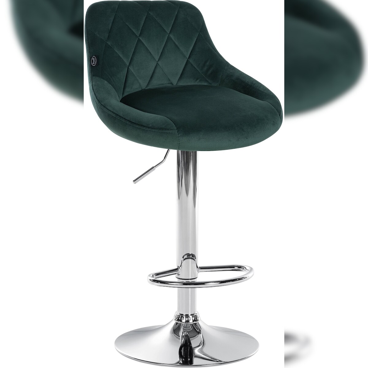 CLP Barhocker Lazio Samt dunkelgrün/chrom Image