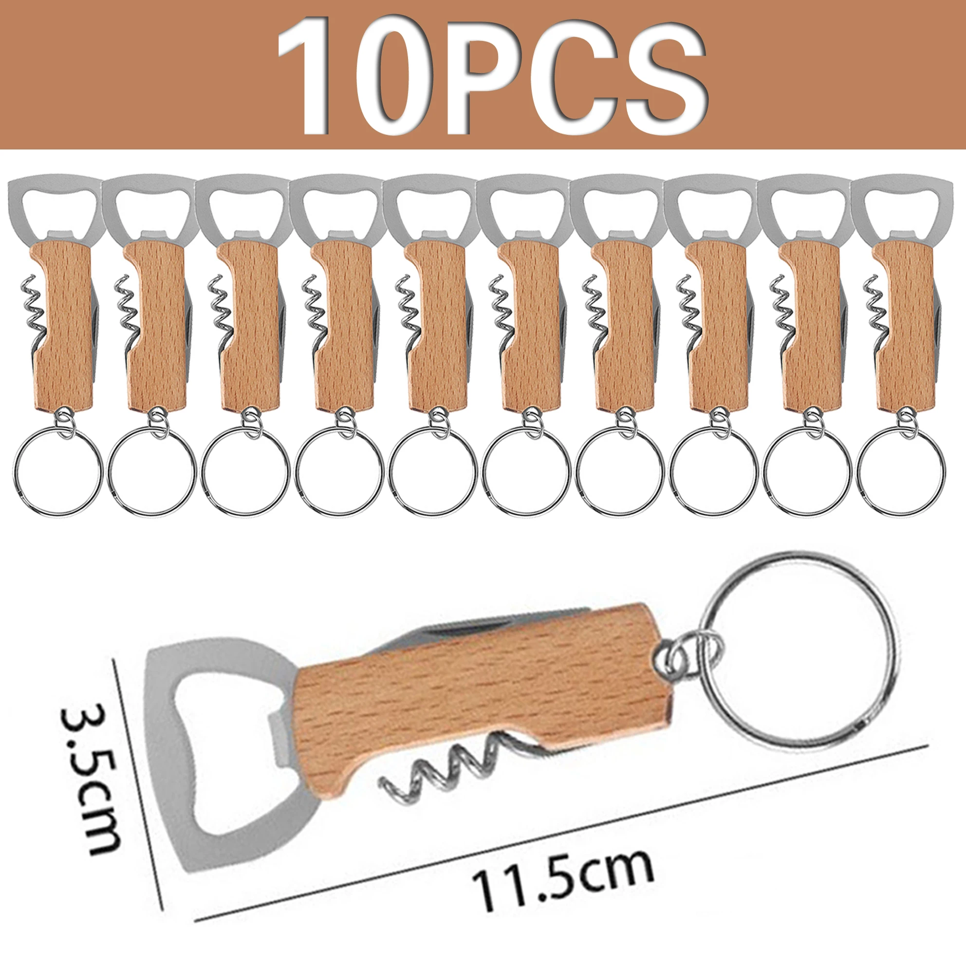 10Pcs Outdoor Tragbare Flasche Opener Multi-funktion Schlüssel Kette Messer Kleine Geschenk Wein Opener Wein Opener Bier Opener Image