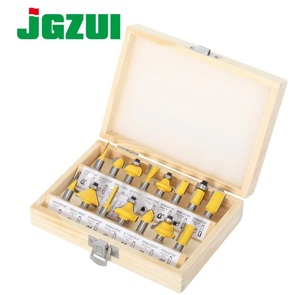 15 stücke 8mm schaft Router Bit Set Trimmen Gerade Fräser für Holz Bits Wolfram Hartmetall Schneiden Holzbearbeitung Image