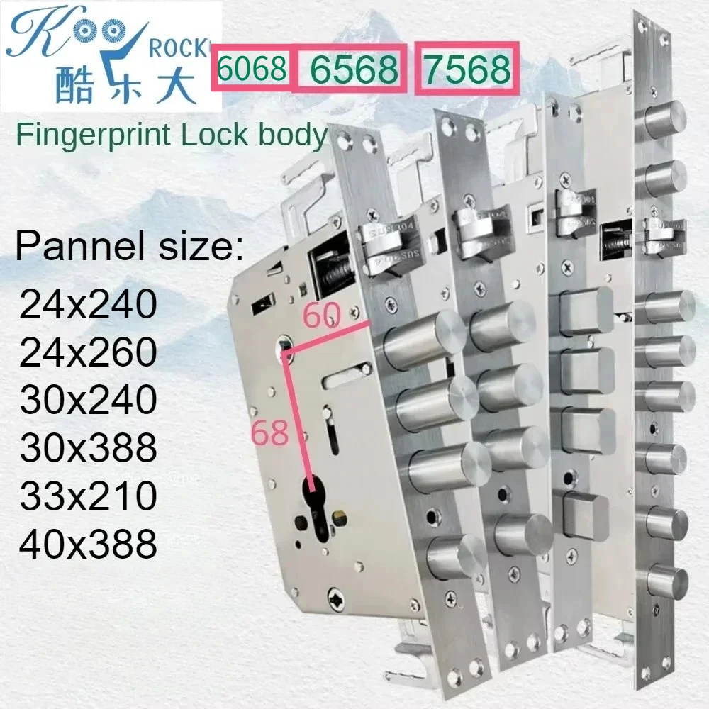 6068 Serie Fingerabdruck-Schlosskörper, Doppelaktiviertes Intelligentes Edelstahlschloss, Sicherheits- und Einbruchschutztür Image