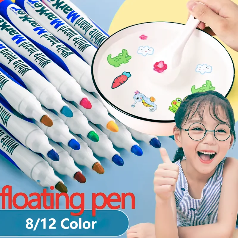 8/12 Farben Magischer Schwebender Stift Kinder-Lernmalstift Büro-Whiteboard-Markierungswerkzeug Abwischbare Schulbedarf Schreibwaren Image