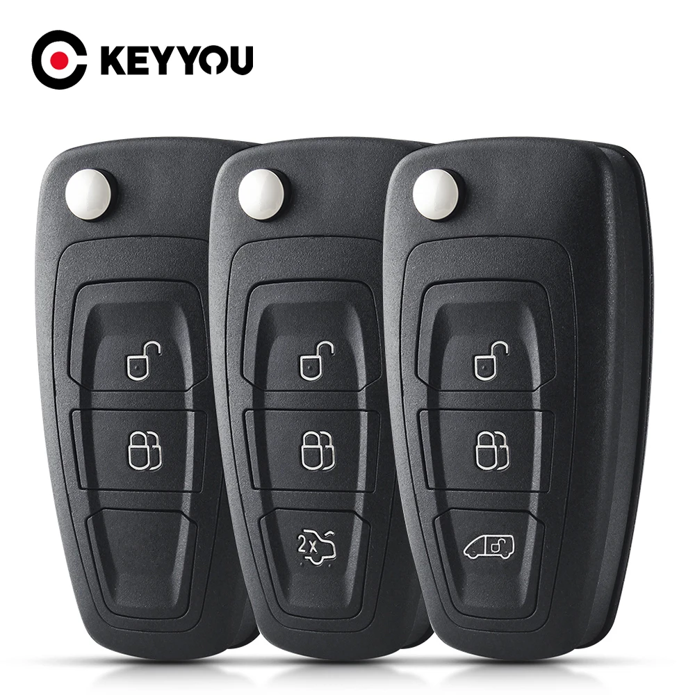 KEYYOU Remote Key Shell Auto Fall Für Ford C-Max S-Max Fokus Ranger Galaxy Mondeo Transit Custom tourneo Custom HU101 FO21 Klinge Image