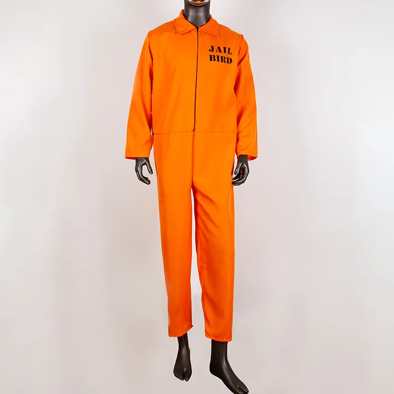 Amerikanischen Gefangener Kostüm Cosplay Kostüm Halloween männer Erwachsenen Gefängnis Uniform Cosplay Overall Orange Gefängnis Uniform Image