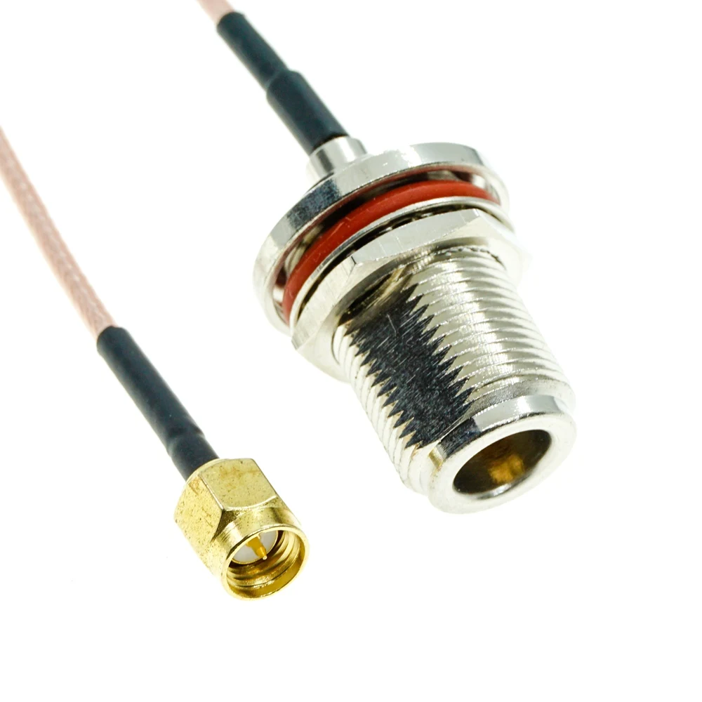 Sma männlich zu n weiblich Schott stecker crimp rf koaxial koaxi wifi verlängerung kabel jumper pigtail kabel rg316 Image
