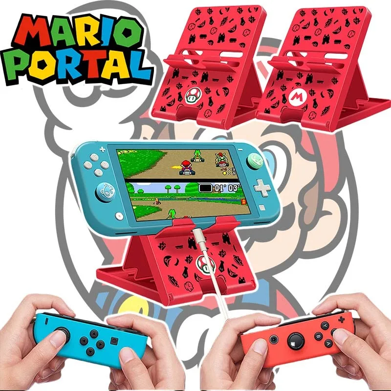 Super Mario faltbarer Schalter-Basisständer-Halter, Playstand, Mehrwinkel-Halterung, kompatibler Schalter, Lite OLED-Spielekonsolen-Zubehör Image