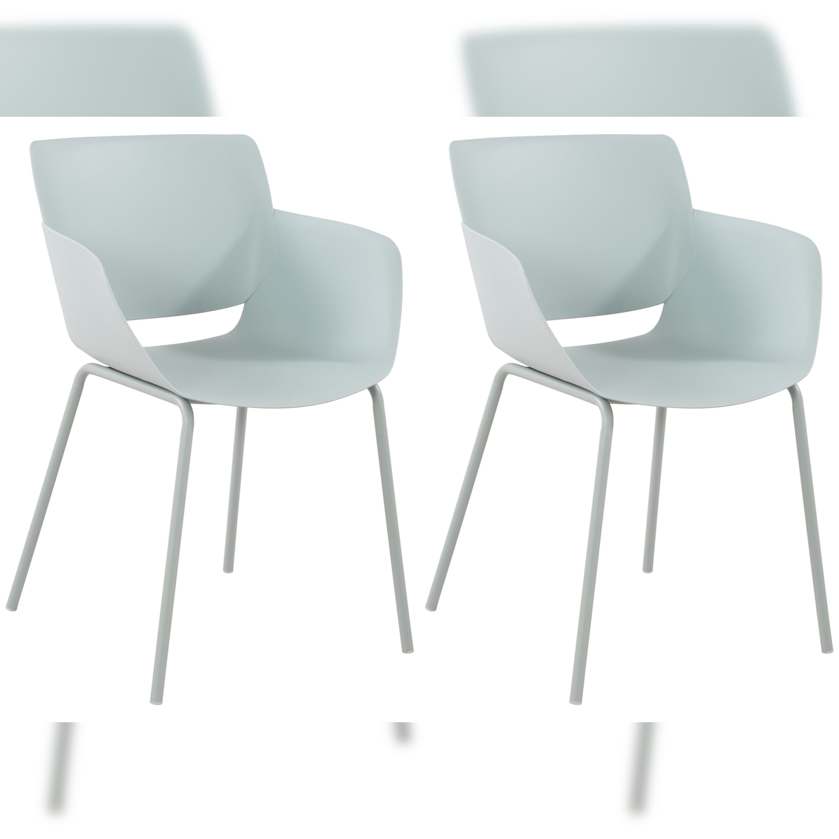 Proregal CHEFGASTRO 2er-Set Esszimmerstuhl NASHVILLE HxBxT 80x58x54cm Kunststoff Türkis Küchenstuhl Image