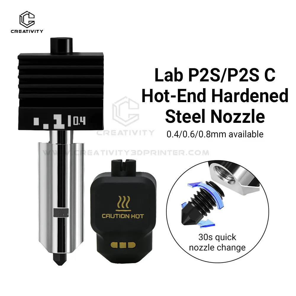 Bambu Lab P2S Hotend Kit 0,2 0,4 0,6 0,8 mm abnehmbare Düse aus gehärtetem Stahl Hot End Kit für Bambu Lab P2S Düsenbaugruppe Image