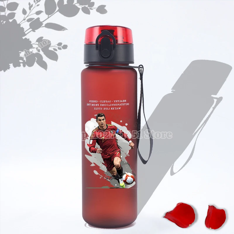Ronaldo CR7 Mattierte Wasserflasche mit Deckel, Weltraumbecher, Sportkantine, für Männer und Frauen, tragbar, militärisches Training, Gießkanne, Wasserkocher, Geschenk Image