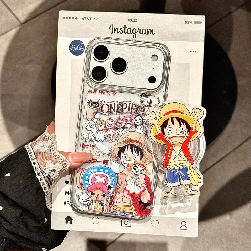 3D Luffy Chopper One Piece Handyhülle für iPhone 12 13 14 15 16 17 Pro Max Plus Air 17 Pro Max Zoro Sanji magnetische Magsafe-Abdeckung
