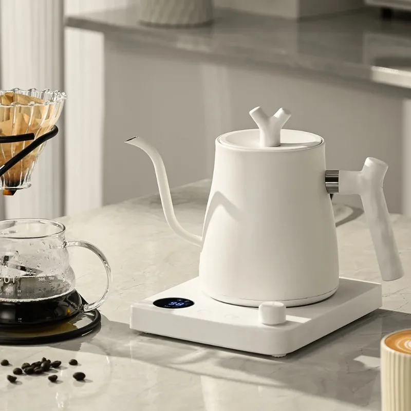 1000W Elektrischer Schwanenhals-Wasserkocher 1000ml 304 Edelstahl Kaffeekanne Intelligente Konstanttemperatur LED-Anzeige für Kaffee und Tee Image