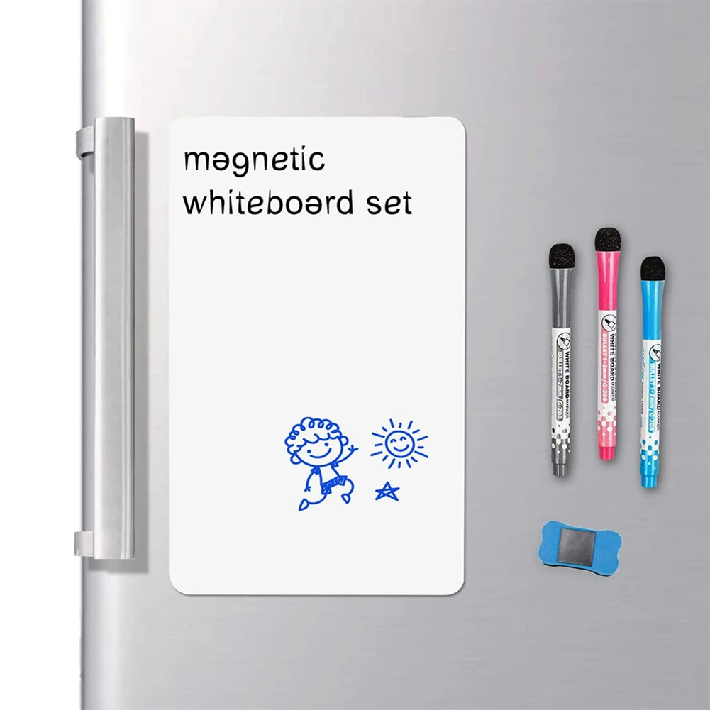 A3 A4 Größe Magnetisches Whiteboard Trocken Abwischbare Weiße Tafeln Weiche Haushalts- und Bürotafel Flexible Kühlschrankaufkleber Memo-Nachrichtentafel Image