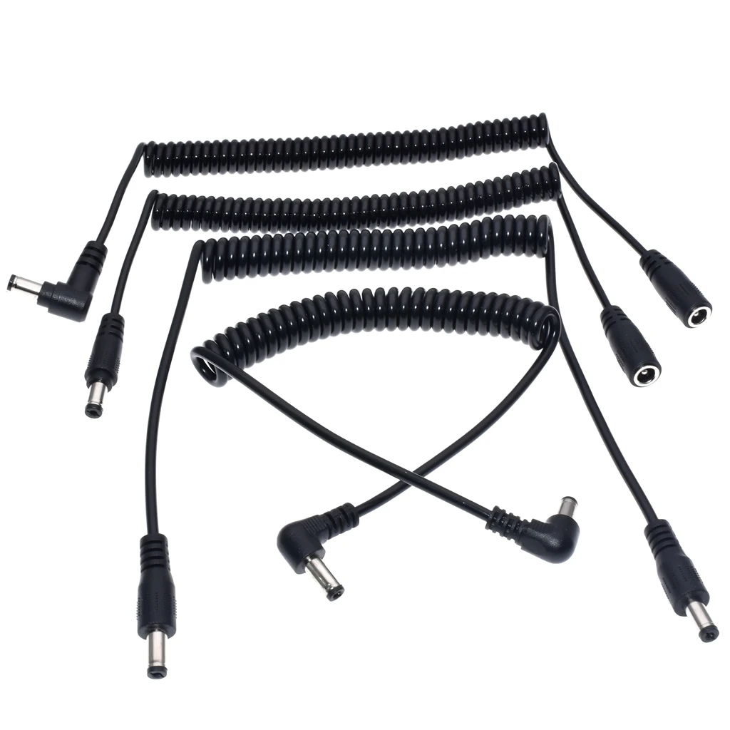 DC 5,5 mm x 2,1 mm Stecker auf Buchse Stromspiralkabel, DC 5,5 x 2,1 mm Verlängerungsfederkabel für LED-Streifen, CCTV Image