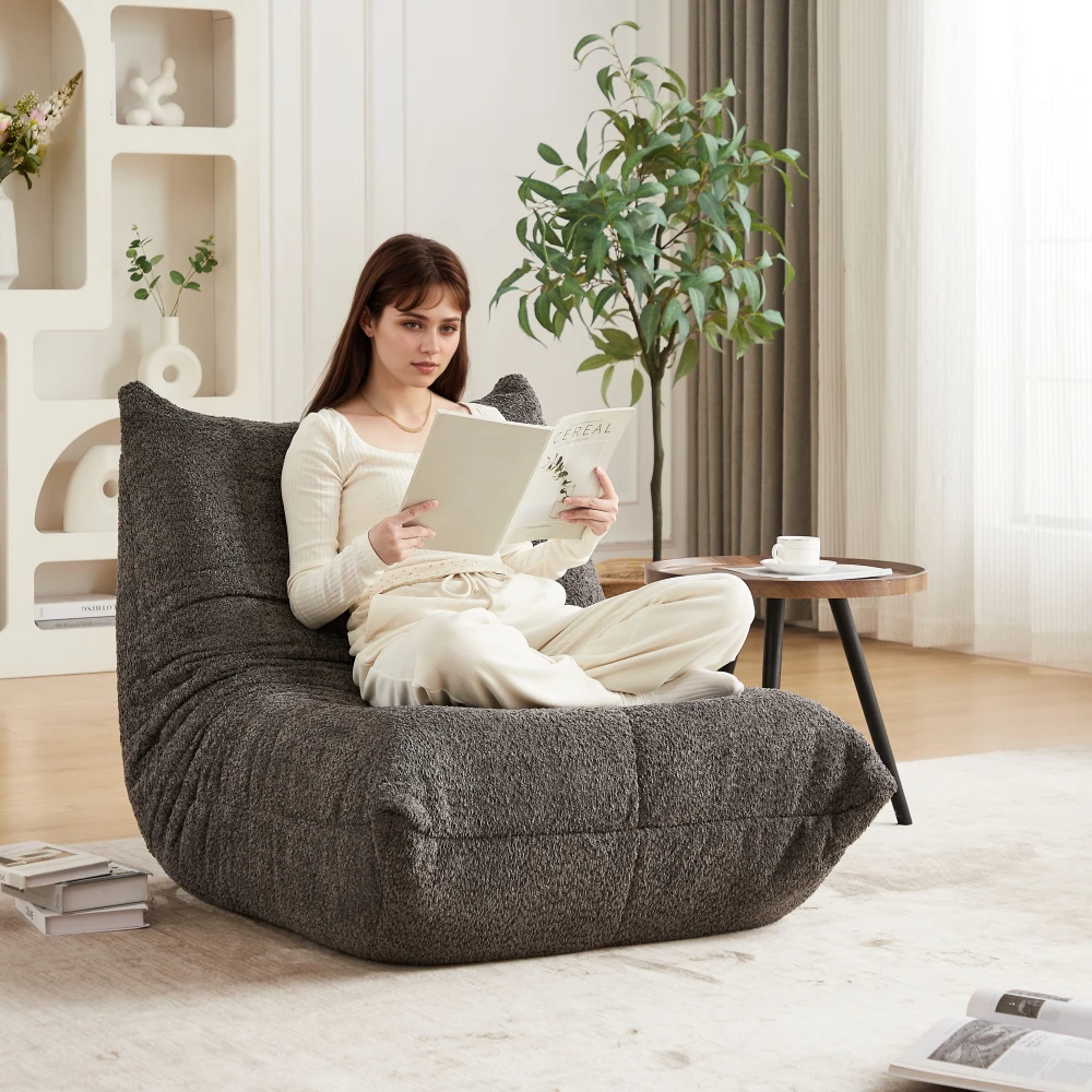 Modernes Chenille Togo-Design Sofa, Bodenliege mit Sitzsack, Togo-Stil Loungesessel mit Memory-Schaum, Bodensofa