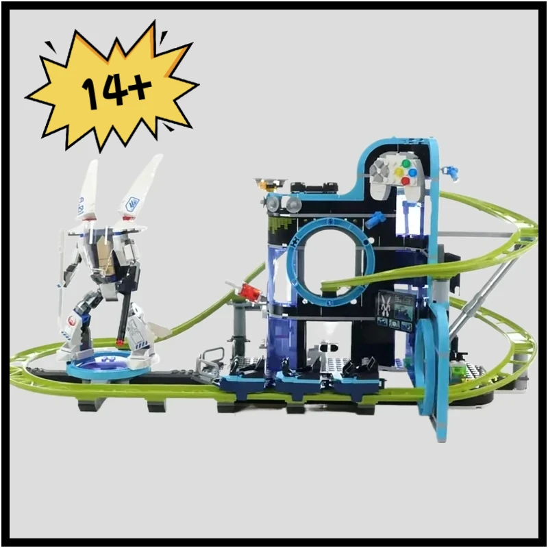 MOC 60421 986 Stücke Stadt Serie Roboter Welt Achterbahn Vergnügungspark Bausteine Ziegel Spielzeug Für Kinder Jungen Weihnachten geschenk ﻿ Image