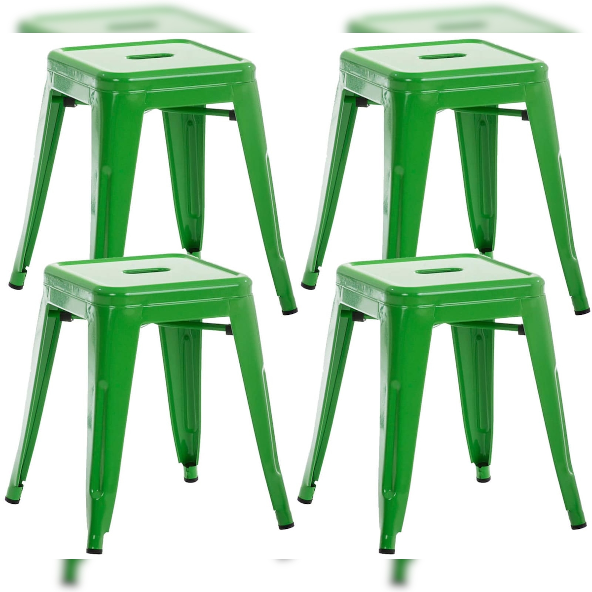 PROREGAL 4er Set Hocker YOSEMITE HxBxT 46x40x40cm Metall Grün Image