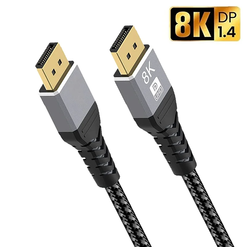 4K 144Hz DisplayPort-Kabel DP 1.4 Display Port Displayport-Kabel 2K 240Hz 8K 60Hz für PC Laptops TV Projektor Audio-Video-Kabel Image