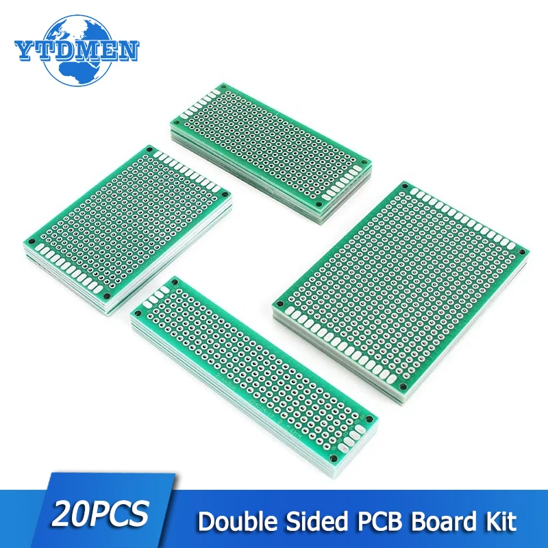 20 teile/los PCB Prototype Board Kit 2x8 3x7 4x6 5x7 cm doppelseitige Universal Leiterplatte für DIY Elektronik Prototyping Image