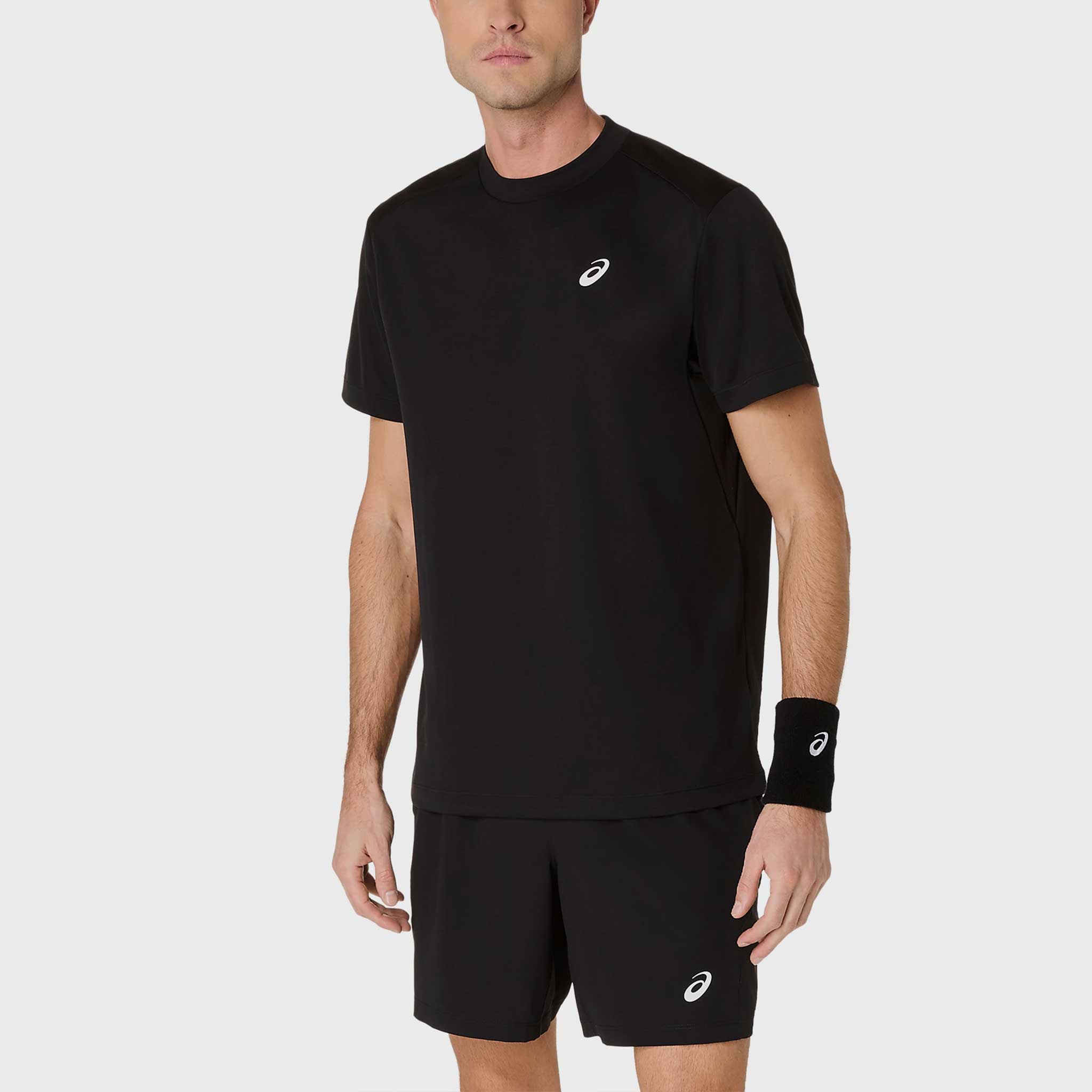 ASICS Court Short Sleeve Top Men's Tennis Apparel Performance Black