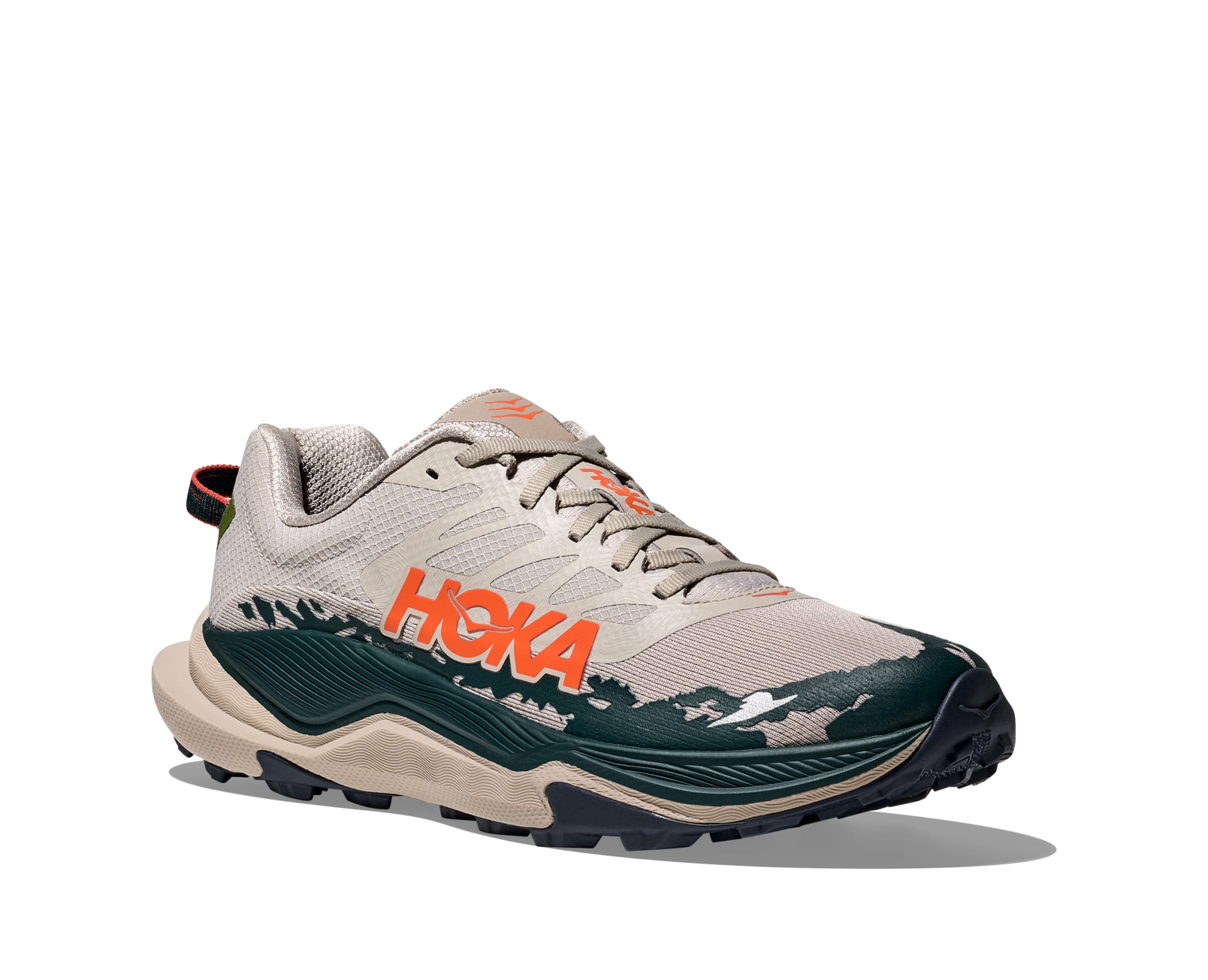 Trailrunningschuh HOKA ONE ONE "TORRENT 4", Herren, Gr. 43, putty, blau twilight, Synthetik, Textil, mehrfarbig, Schuhe