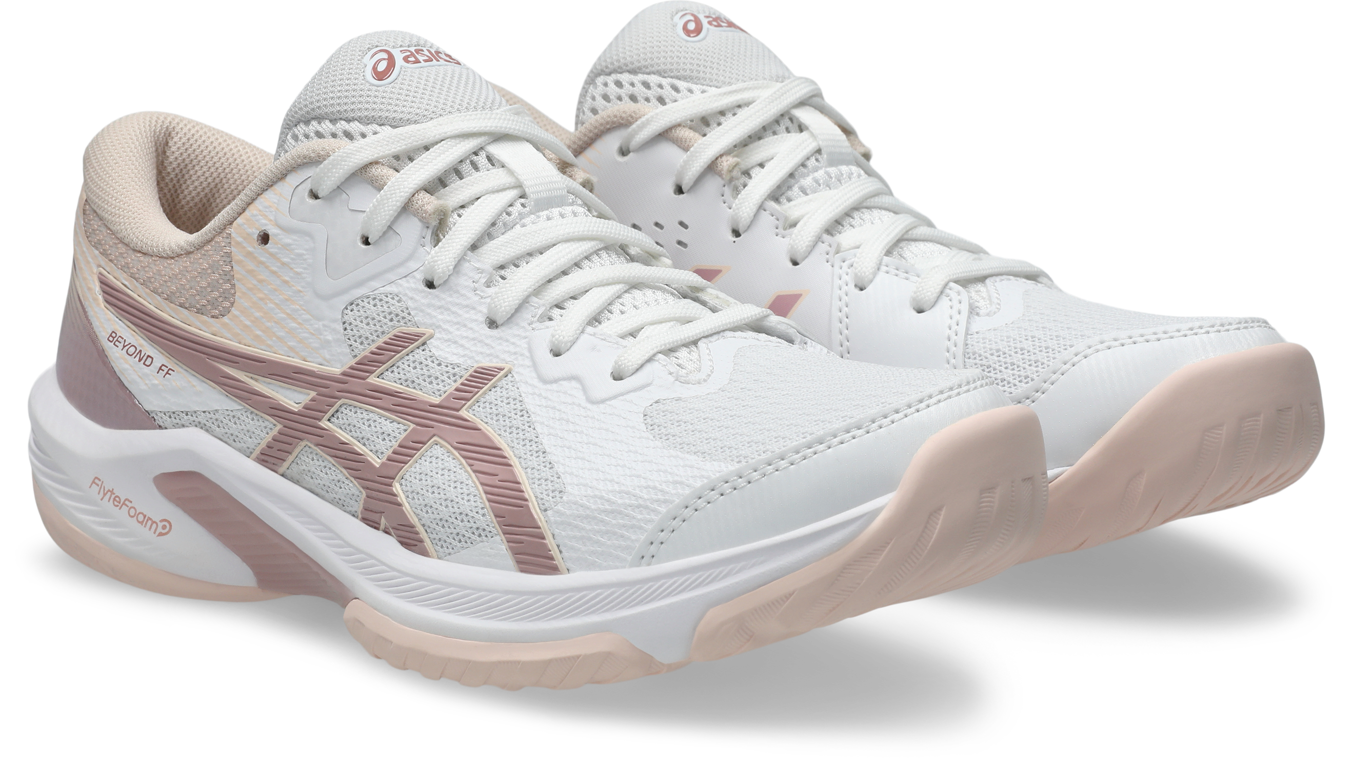 Hallenschuh ASICS "BEYOND FF", Damen, Gr. 40, weiß, morganite, Textil, Schuhe Hallenschuh