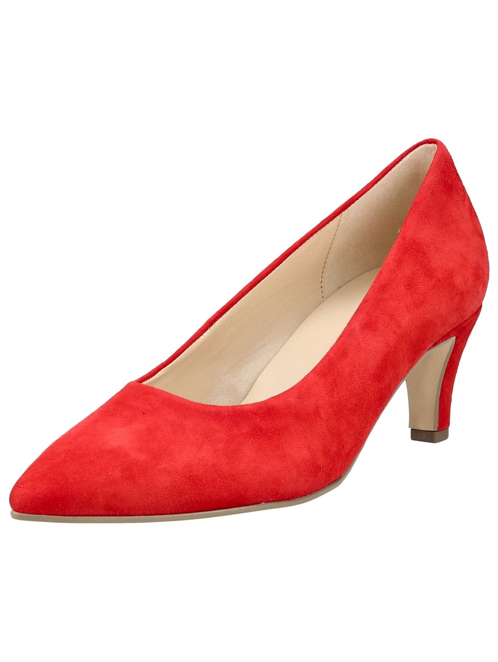 Pumps GABOR "Gabor Pumps Veloursleder", Damen, Gr. 38,5, rot, Veloursleder, Schuhe Pumps