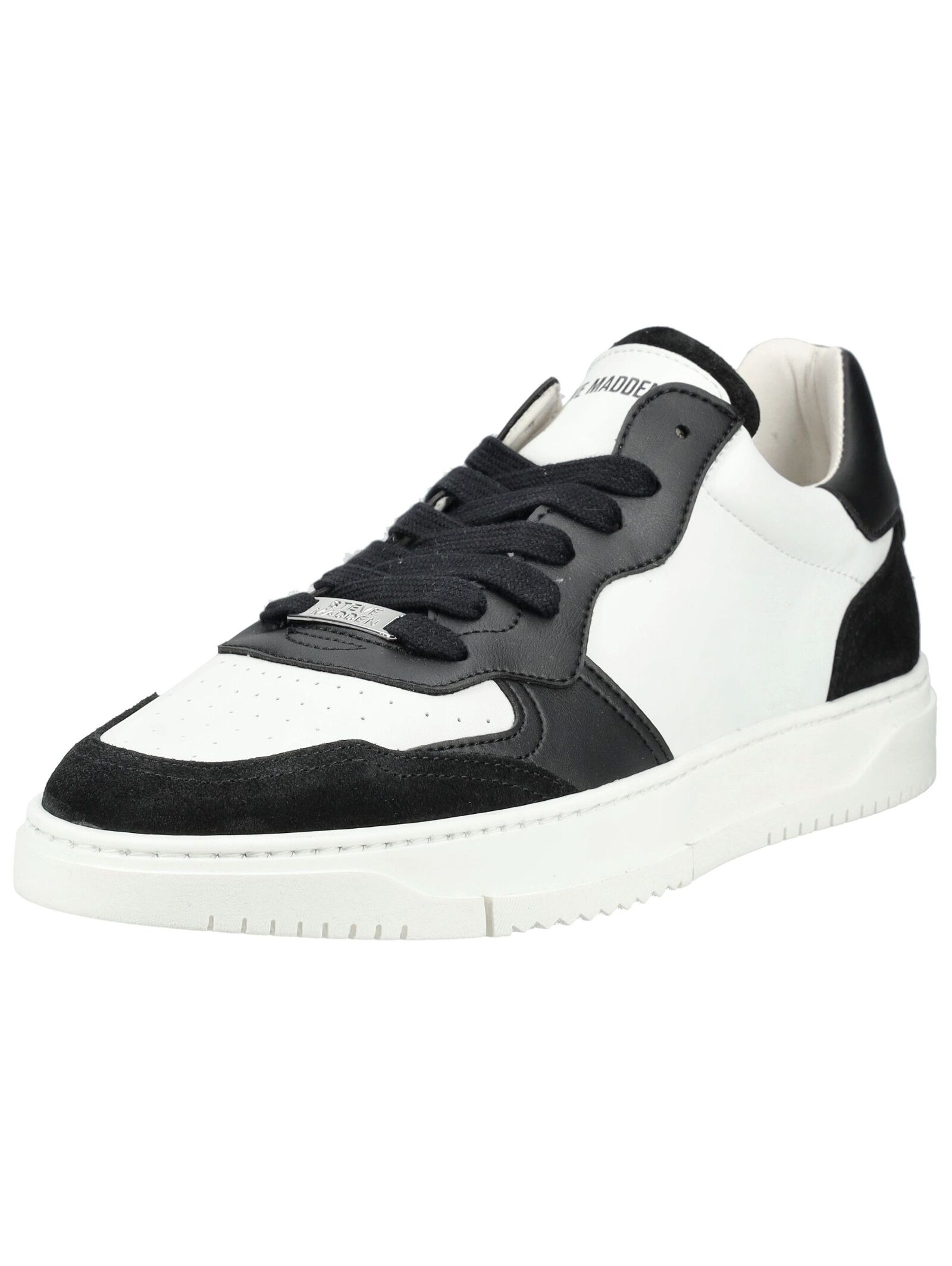 Sneaker STEVE MADDEN "STEVE MADDEN Sneaker Lederimitat", Herren, Gr. 41, weiß, schwarz, Lederimitat, Schuhe Sneaker
