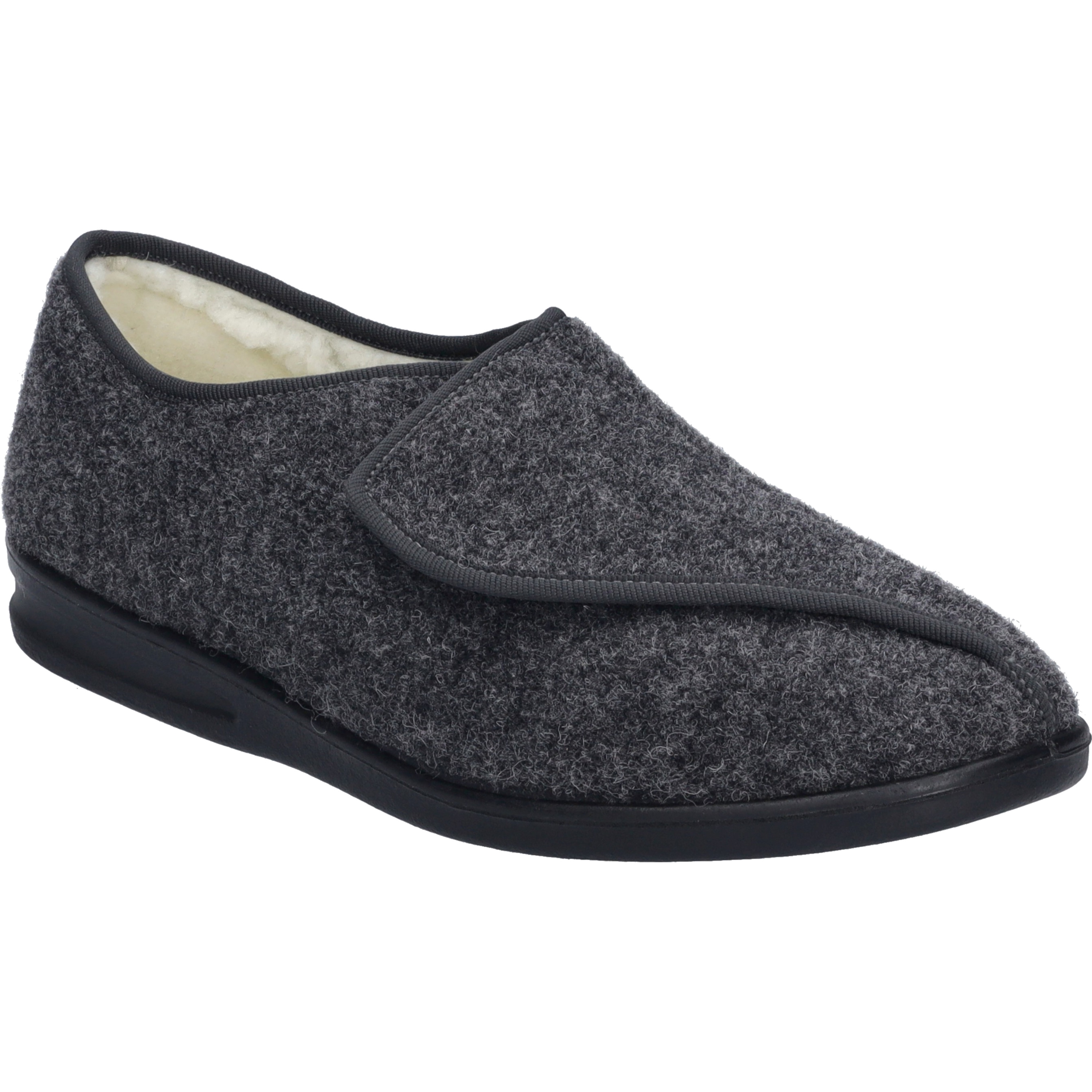 Hausschuh JOSEF SEIBEL "Belfort 85 W, anthrazit", Herren, Gr. 46, grau (anthrazit), Obermaterial: 100% Textilmaterial TEXMAT., Schuhe Hausschuh