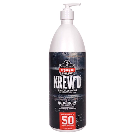 ERGODYNE 6355 SPF 50 Sunscreen Lotion, 32 oz.