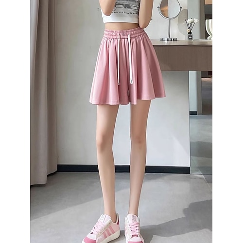 Damen Jogginghose Chinos Shorts Urlaub Mode Streetwear Kurz Hohe Taille Einfach Tasche Elastischer Bund Bequem Weich Dehnbar Outdoor Straße Schwarz Rosa Grün Grau Sommer Frühling Lässiger Schnitt Image