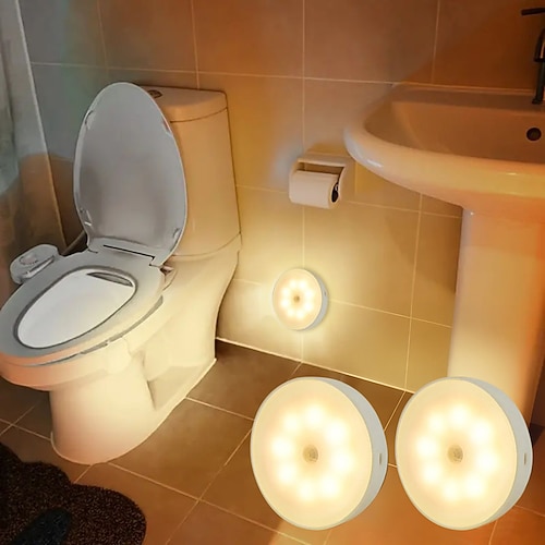 Kabelloses LED-Nachtlicht mit Bewegungssensor, tragbar, wiederaufladbar, für Schlafzimmer, Wohnzimmer, Esszimmer, warmes Licht Image