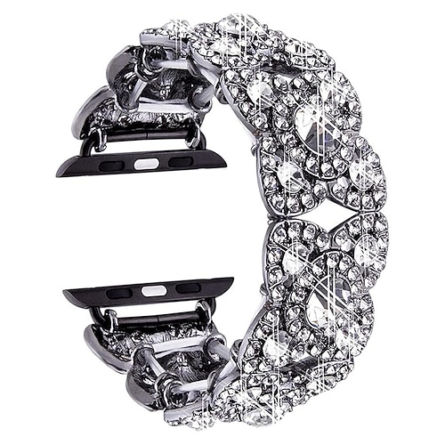 Schmuck Armband Kompatibel mit Apple Watch Armband 38mm 40mm 41mm 42mm 44mm 45mm 49mm Glitzer Bling-Diamant Edelstahl Ersatzarmband für iwatch Ultra 3 2 Series 11 10 9 8 7 SE 6 5 4 3 2 1 Image