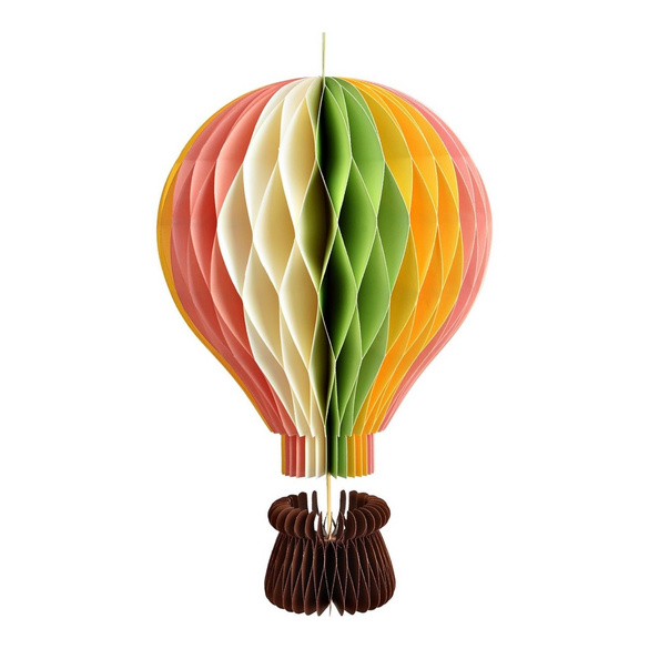 Dekohänger Heißluftballon Wabenoptik 25 cm Papierdeko Image