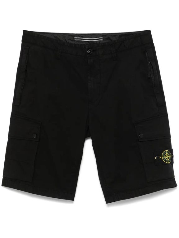 Bermuda Shorts With Logo - Black - Stone Island Shorts