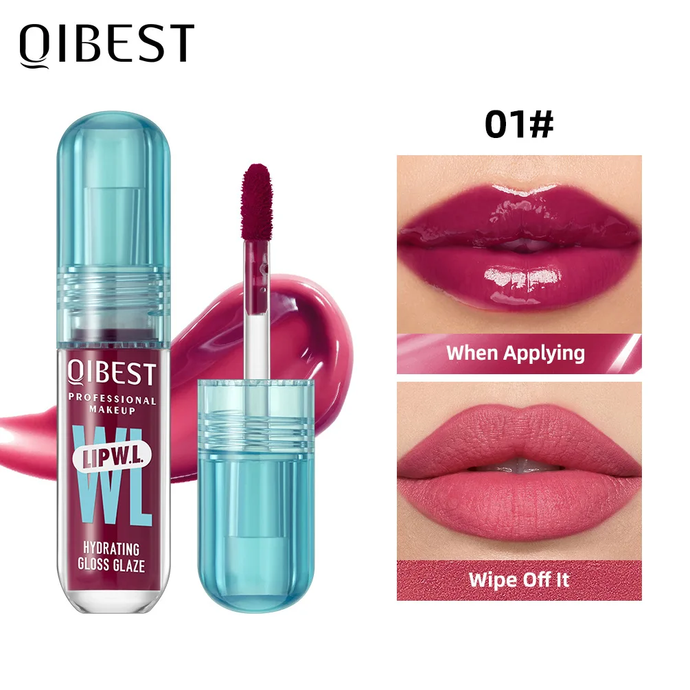 Lucidalabbra Cristallino QIBEST Effetto Specchio, Gloss Labbra Acquoso a Lunga Durata, Balsamo Labbra Idratante, Gloss Volumizzante, Olio Idratante, Tinta Labbra per Trucco