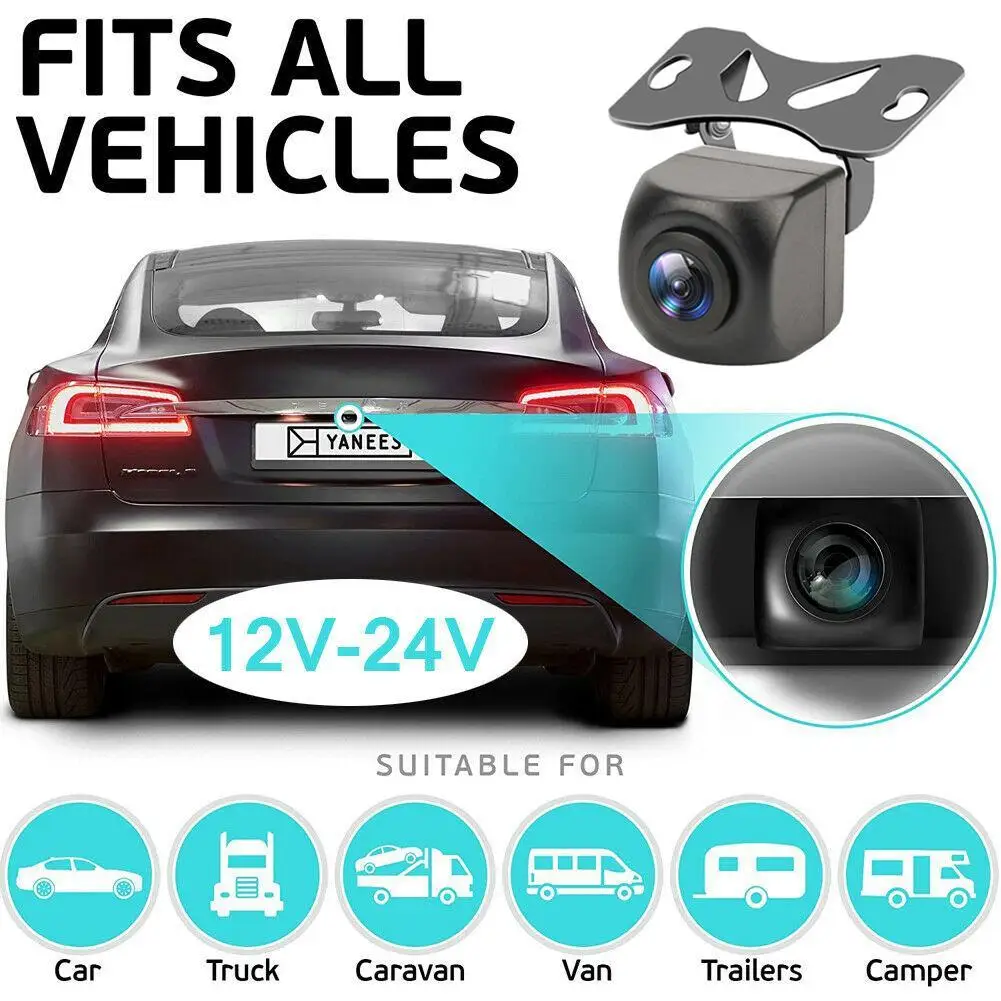 Telecamera per retromarcia per auto 1080p HD obiettivo per visione notturna impermeabile a 4 pin Fish Eye telecamera per retromarcia a 170 gradi per accessori per auto