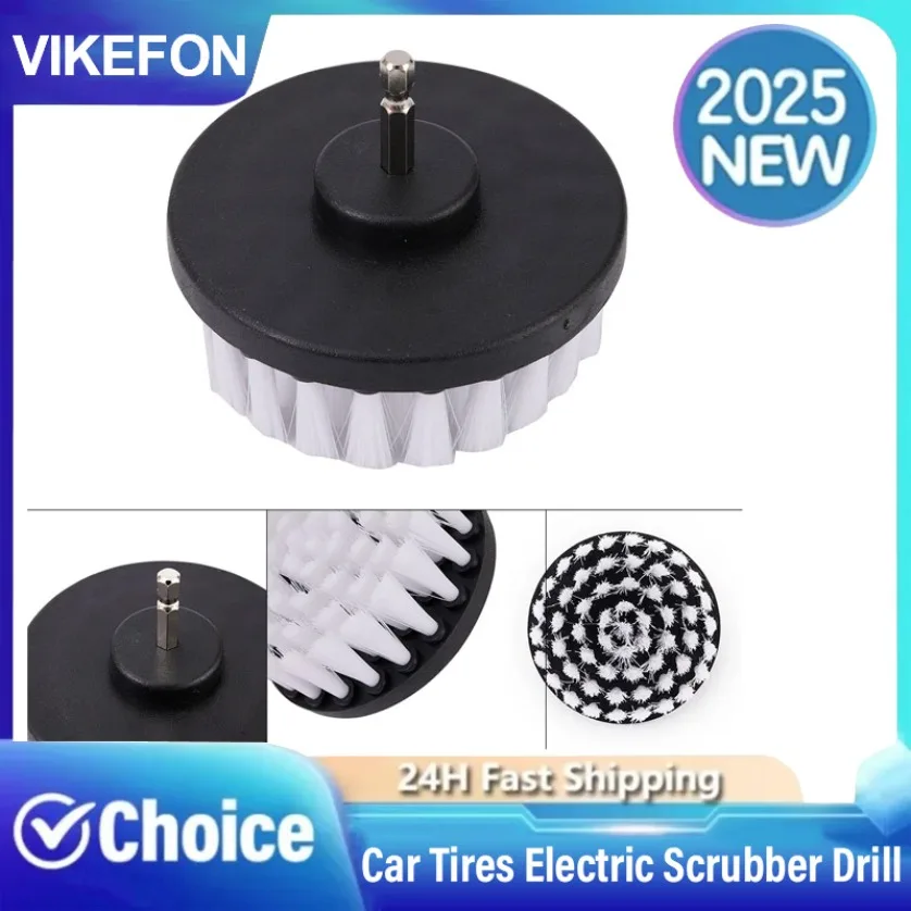 Weicher Bohrer-Bürstenaufsatz, 10,2 cm, für die Innenreinigung von Teppichen und Lederpolsterung, Glas, Autoreifen, elektrischer Wäscher Image