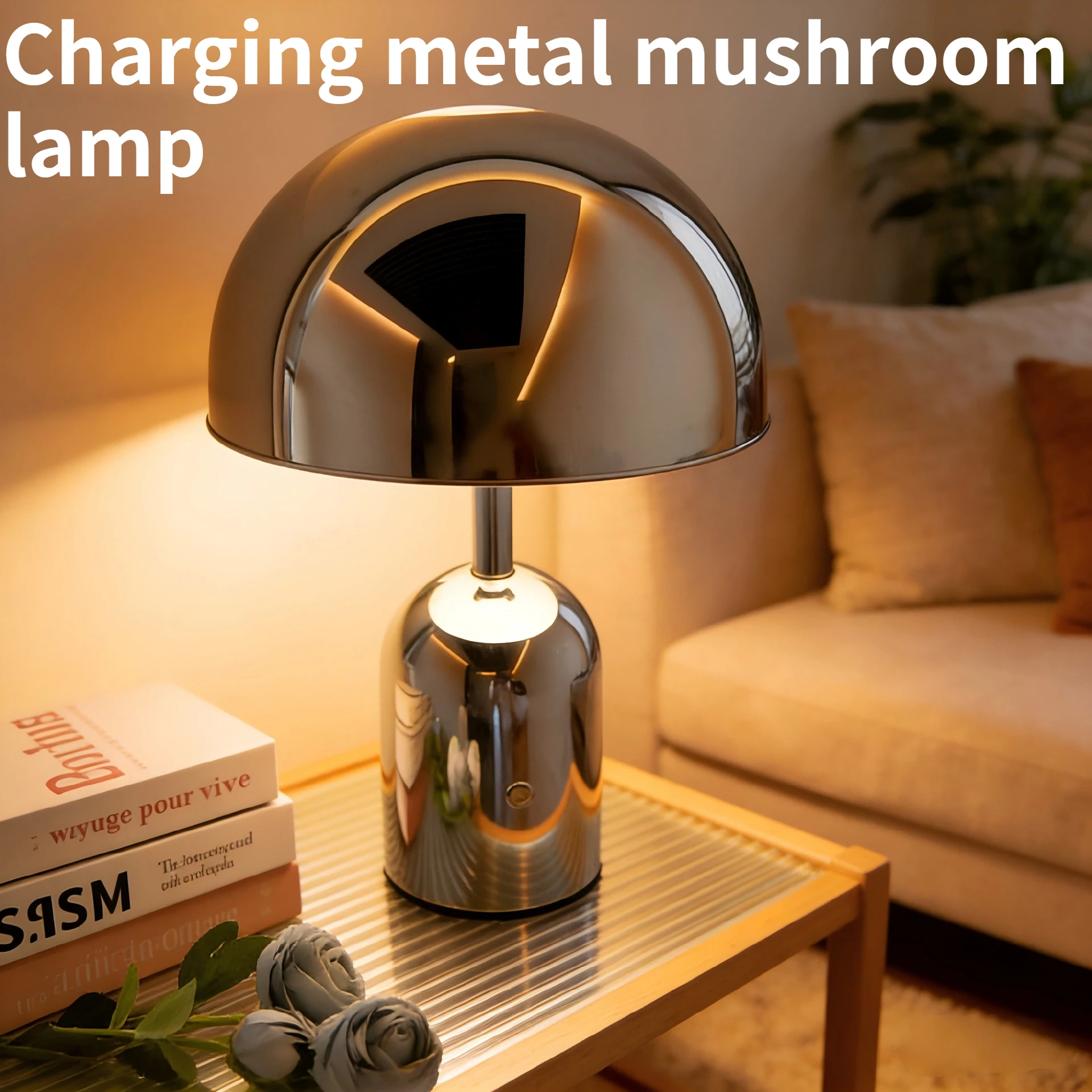 LED Antike Dekoration Schreibtischlampe Wohnzimmer Schlafzimmer Retro Atmosphäre Nachtlicht Nachttisch Lade Metall Pilz Dekoration Image